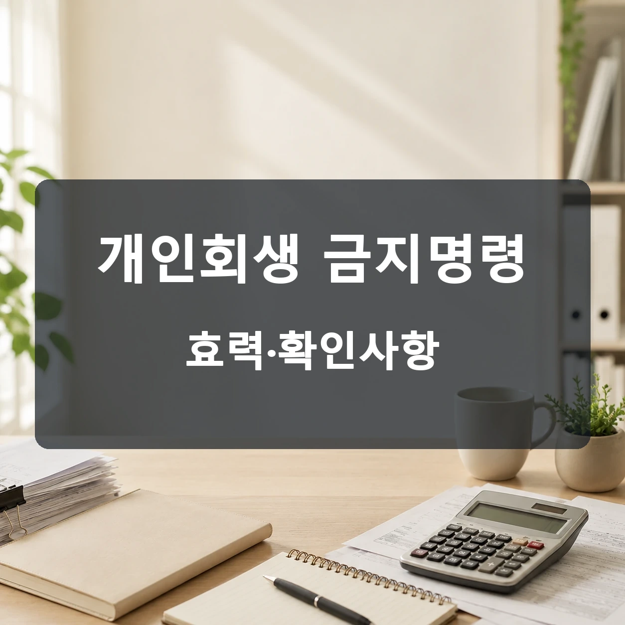 개인회생 금지명령 효력과 신청 후 확인사항